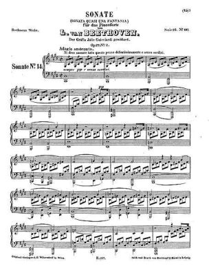 La Sonata per pianoforte n° 14 in Do diesis minore Quasi una fantasia, Op. 27 n° 2: Una struggente ballata di melodie malinconiche che culminano in un fragoroso climax trionfante.